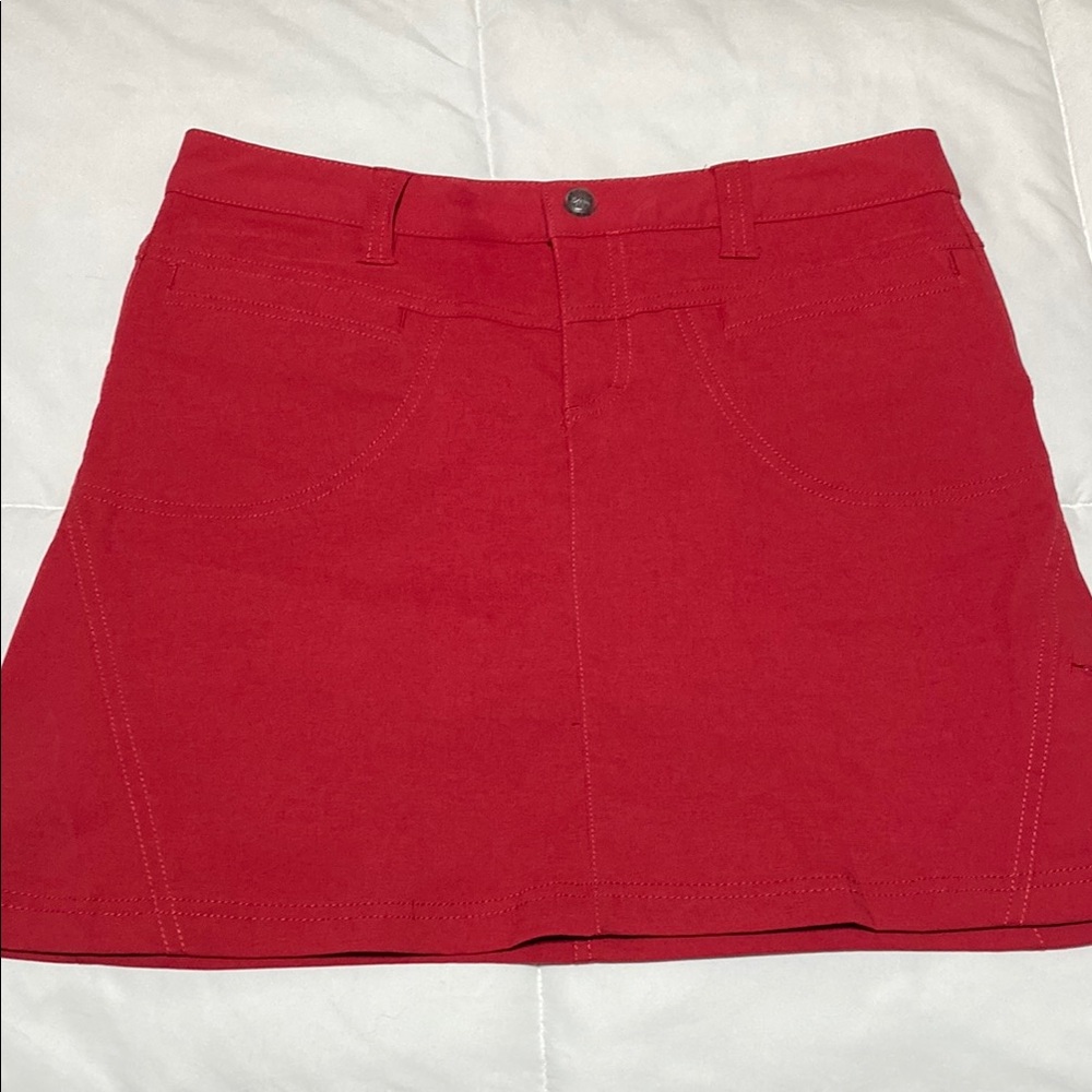 Athleta Bright Red Mini Skirt with Front Pockets